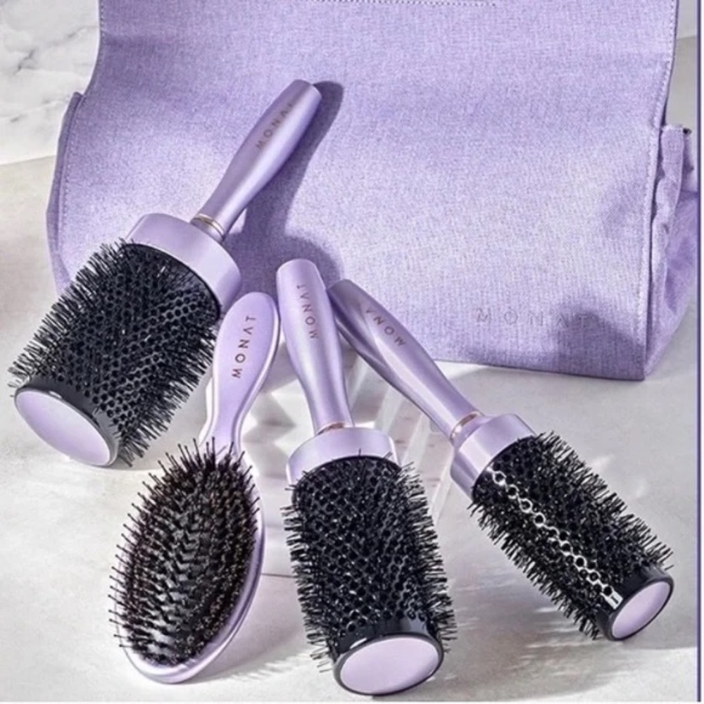 🆕️ MONAT ROUND BRUSH SET BUNDLE WITH HEAT RESISTANT BAG